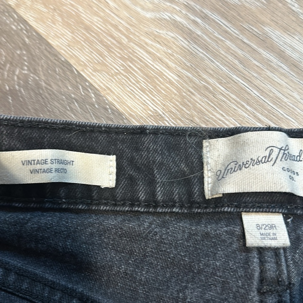 Universal Thread size 8/29 cropped black straight leg jean 26” inseam - Picture 5 of 6